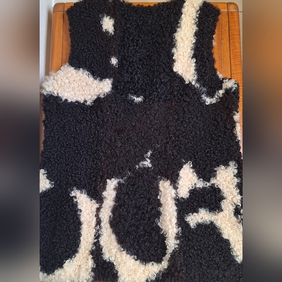 Persian Lamb Vest Cow Print Fur Shearling Vintage Western Americana Women's S - Picture 7 of 11